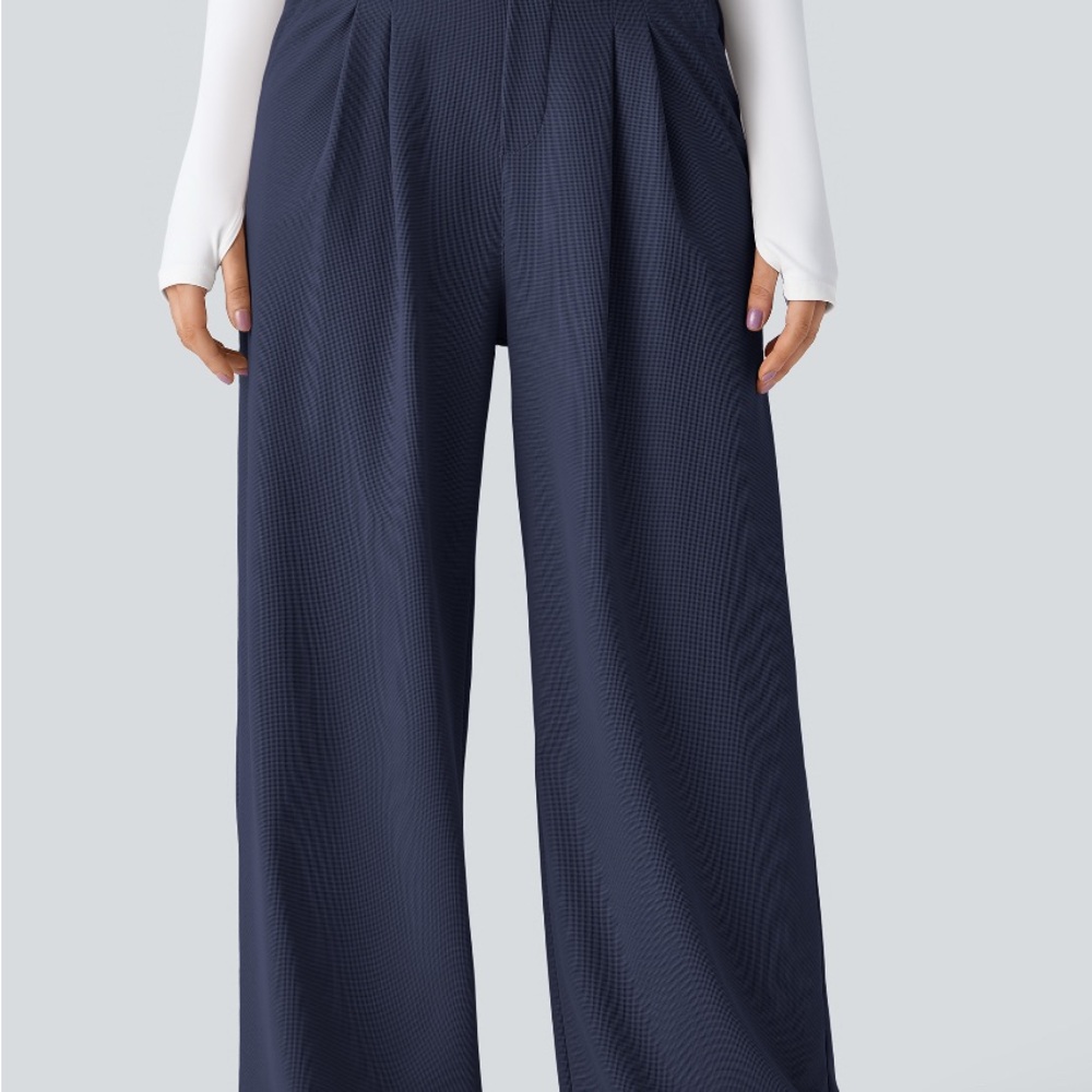 HALARA Navy Wide-Leg Pants
